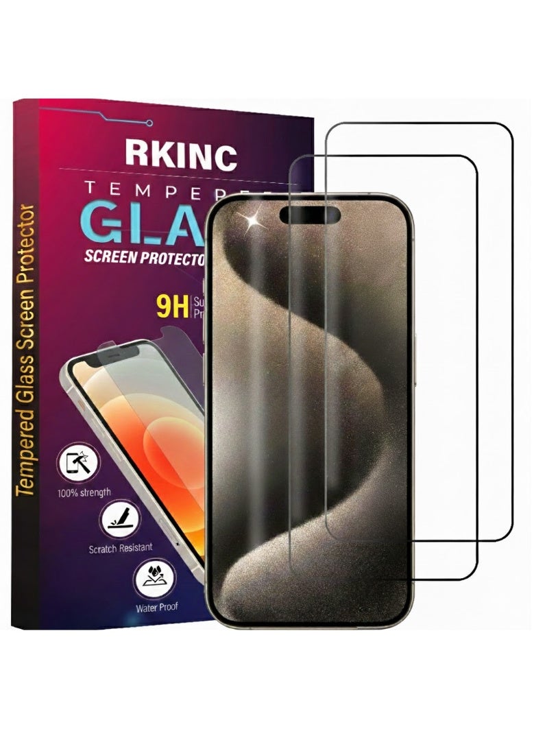 RKINC Screen Protector [2-Pack] for iPhone 17 Pro Max, Tempered Glass Film Screen Protector, 0.33mm [Anti-Scratch][Anti-Shatter][Bubble-Free] - Image 1
